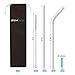 StrawExpert Reusable Stainless Steel Straws Long Drinking Metal Straws for Drinks Fit 30 oz 20 oz Tumbler with Silicone Tips,Case,Cleaning Brush Dishwasher Safe (10.5 inches,8 Straight+8 Bent)