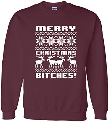Tee Plaza - Men's Merry Christmas Bitches Ugly Sweatshirt