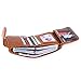 AINIMOER Women's Small Compact Billfold Leather Tri-Fold Wallet with Zipper Pocket