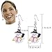 Zhenhui Set of 4 Pairs Silver Tone Christmas Dangle Earrings Set for Women Girls with Red Wreath Santa Claus Stockings White Snowman Xmas Thanksgiving Themed Gift