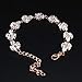 Ruzzykea Women CZ Crystal Wedding Jewelry Set Necklace Earrings Bracelet Set For Bride Bridesmaid Prom Party (Rose Gold)