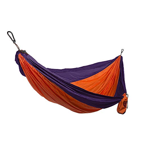 Grand Trunk Double Hammock: Lightweight Strong Parachute Nylon, Portable for Camping, Backpacking, Beach and Travel (Includes Hanging Kit), Orange/Purple