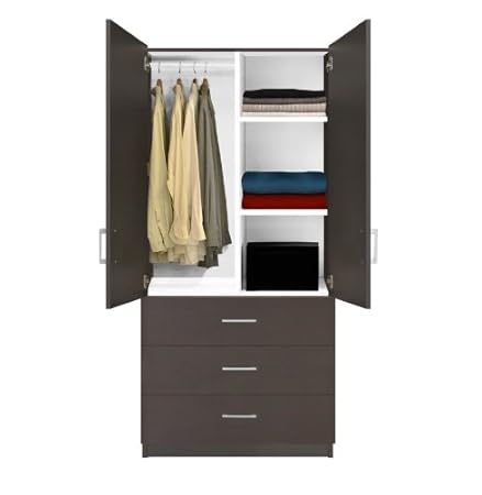 Alta Wardrobe Closet 3 Drawer Wardrobe Shelves Hangrod Amazon