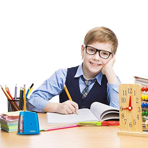 Pencil Sharpener,Electric Pencil Sharpener for NO.2 Pencils and Colored Pencils,Portable Automatic Electric Sharpener Feature for Home/School/Classroom/Office,USB or 2AA Batteries BLUE