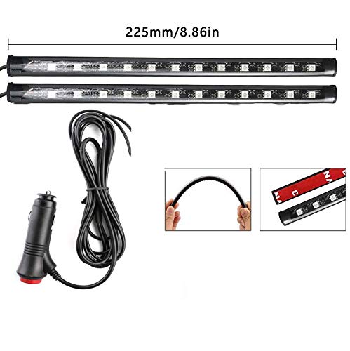 Car Led Strip Lights,Interior Car Lights,2pcs12LED Car Decoration Lights Strips For Car Ambient Light Interior Lighting (Sky blue)
