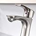 KINGO HOME Contemporary Stainless Steel Single Hole Lavatory Single Handle Brushed Nickel Bathroom Faucet, Hot and Cold Water Vanity Faucets