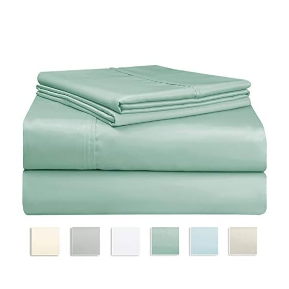 Pizuna 400 Thread Count Sage Cotton King Sheet Set, 100 Long Staple