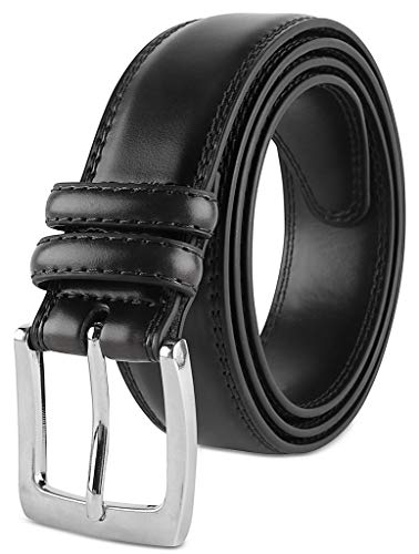 Men's Dress Belt Leather"ALL" Genuine Leather 35mm - Black (32)