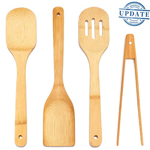 Bamboo Cooking Spoon Set Spatulas Kitchen Tools Wooden Utensil Set Kitchen Food Tong Nonstick Pan CookwareTuners Spoons Magnetic Wooden Toaster
