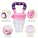Baby Food Feeder 3 Pack Silicone Fruit Pacifier Teething Reusable Pouches Pacifier Pink by Mluchee(S,M,L)