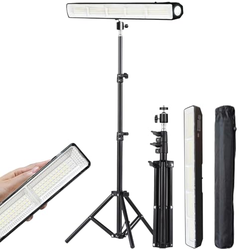 BOYKIM Camping Light, Portable Rechargeable Work Light with Detachable Tripod Stand,8000 Lumen Cordless Light Bar Flashlight for Outdoor Fishing Hiking Adventure Emergency