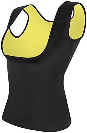 CORZZET Womens Hot Sweat Body Shaper Tank Top Tummy Fat Burner Slimming Sauna Vest Weight Loss Shapewear No Zipper Black (XXX-Large)