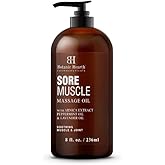 BOTANIC HEARTH Sore Muscle Massage Oil - with Arnica Montana Extract and Essential Oils - Warming and Relaxing - Soothes Tire