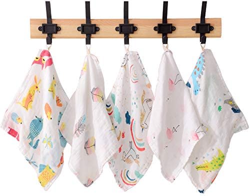 Newthinking Muslin Squares Set, 10 Pack Baby Muslin Washcloths, Reusable Soft Baby Face Towel, Wash Cloths for Bath Newborn Baby Shower Gift (27x27cm)