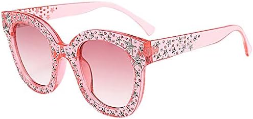 Quelife Womens Artificial Diamond Cat Eye Quadrate Star Big Frame Classic Sunglasses D