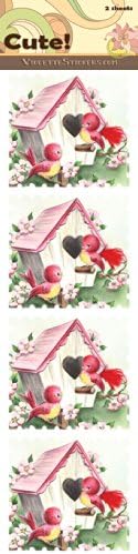 "Cute" Redbird Birdhouse Stickers
