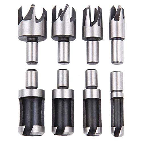 8PCS High Carbon Steel Drill Wood Plug Tenon Drill Bit Cutter 6mm/ 10mm/ 13mm/ 16mm Woodworking Tool Set