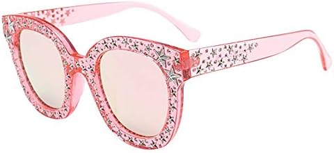 Quelife Womens Artificial Diamond Cat Eye Quadrate Star Big Frame Classic Sunglasses C