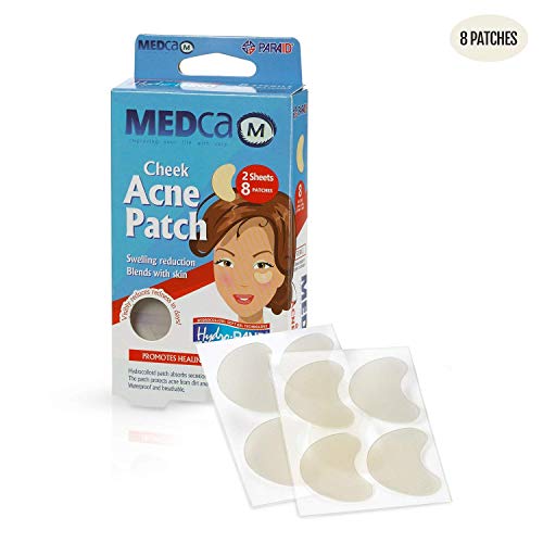 Acne Care Pimple Patch Absorbing Cover - Cheek Size Acne Spot Treatment Hydrocolloid Bandage Face & Skin Spot Patch Conceals Acne, Reduces Pimples and Blackheads