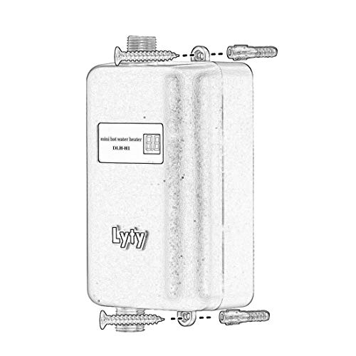 Mini Instant Water Heater Electric Under Sink - 3kW at 110v 120v Tankless Hot Water Heater for Hand/Face/Dishes Washing Kitchen Bathroom(Designed for Low Water Flow Use Only)(Black)