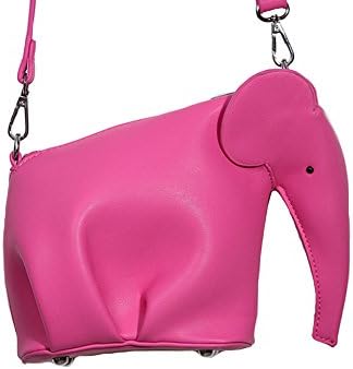 Oudy Womens Mini Elephant Coin Purse Summer PU Leather Shoulder Handbag Hot Pink