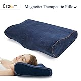Essort Contoured Pillow, Ergonomic Magnetic Sleep Dream Pillow, Ultra Comfortable Luxury Bed Pillow with Smooth Velvet Pillowcase, Orthopedic Cervical Pillow for Neck Shoulder Pain (Royal Blue)