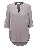 VIISHOW Women's Summer Blouses V Neck Cuffed Sleeve Blouse Shirts Tops
