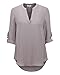 VIISHOW Women's Summer Blouses V Neck Cuffed Sleeve Blouse Shirts Tops
