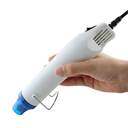 Wecando Mini Hot Air Gun 110V 300W Portable Heat Gun for Heat Shrink Tubing DIY Embossing Shrink Wrapping Drying Paint Multi Function Hand-Hold Electrical Heat Tool (White)