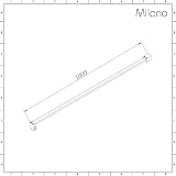 Milano Nero Black Wet Room Shower Screen Support Bar 1000mm Aluminium Matte view 3