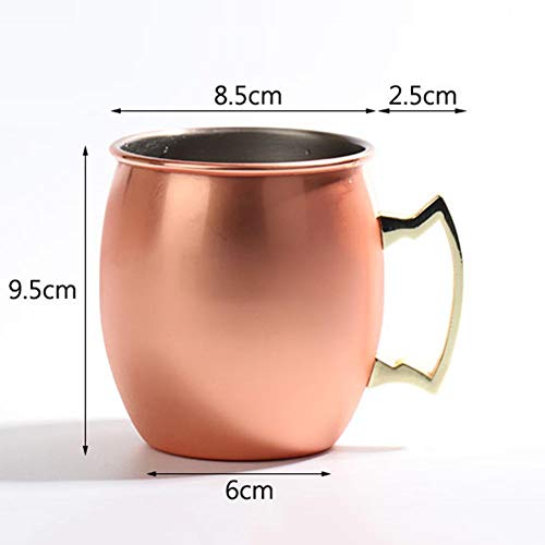 Rvest Moscow Mule Kupferbecher,Moskauer Maultier Kupferbecher Handgefertigt 304 Edelstahl Tasse Cocktailglas Premium… – Bild 3