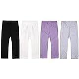 MyKazoe Girls Seamless Capri Leggings (Set of 4) (9, Basics (Black, Grey, White, Lavender))