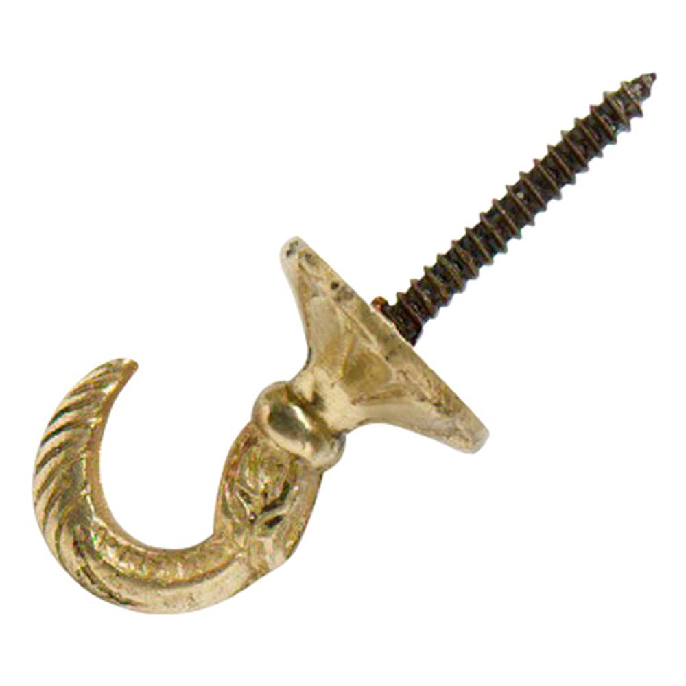 Merriway® BH01607 (4 Pcs) Small Egyptian Curtain Drapery Hold Back Tie Back Hooks, Solid Brass 30mm (1.1/4 inch) - Pack of 4 Pieces