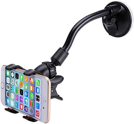 Universal Car Phone Holder, Noanko 360 Rotating Double Clip Dashboard Cellphone Mount