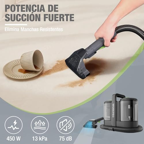 WORKPRO Upholstery Water Vacuum Cleaner, Upholstery Cleaner 450W, Carpet Vacuum Cleaner with Detergent, Carpet Cleaner, Upholstery Vacuum Machine, Sofa, 75 dB