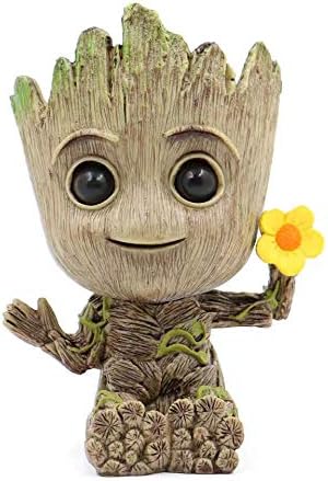 thematys® Baby Groot Maceta - Figura de acción para Plantas y bolígrafos de la película clásica - Perfecto como Regalo - Soy Groot (Flor) 12,5x10x8cm