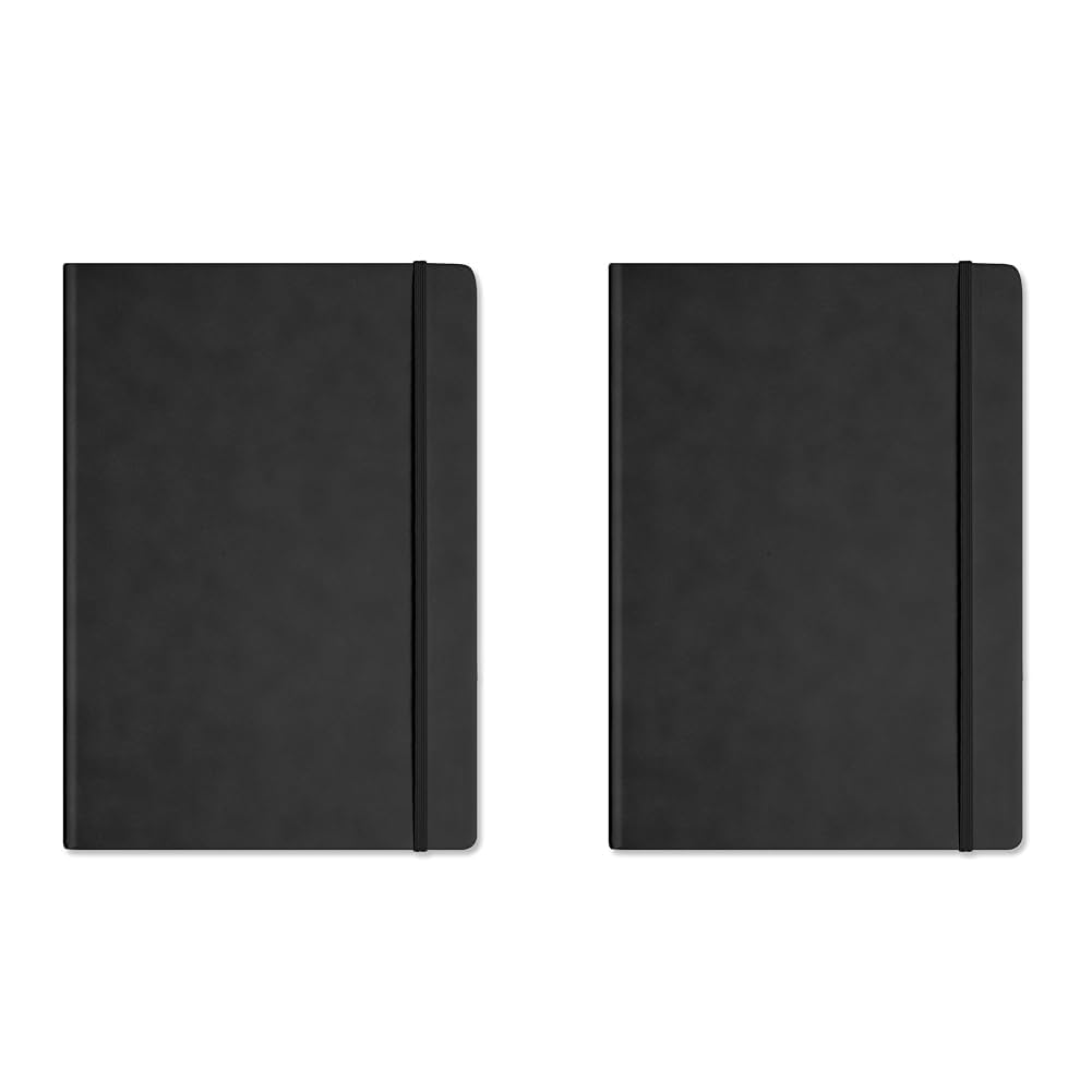 Silvine A4 Executive Hardback Notebook/Journal Black. 160 Dotted Pages of 90gsm Premium Ivory Paper (Pack of 2) — image 1