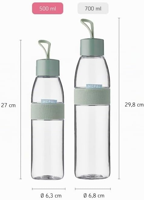- Botella de agua Ellipse - Botella de agua reutilizable - Botella a Prueba de Fugas apta para Bebidas Carbonatadas - para Adultos y Niños - Sin BPA - 500 ml - Nordic blue