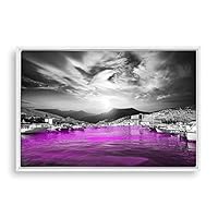 Framed Canvas Wall Art Black and White Scenery Canvas Prints Home Artwork Decoration for Living Room,Bedroom - 16x24 inches