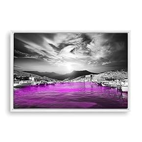 Framed Canvas Wall Art Black and White Scenery Canvas Prints Home Artwork Decoration for Living Room,Bedroom - 16x24 inches