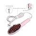 PrettyFirst Hair Straightener Brush,Massager Straightening Irons Instant Magic Silky Straight Hair Styling, Heating Detangling Hair Comb (Pink)