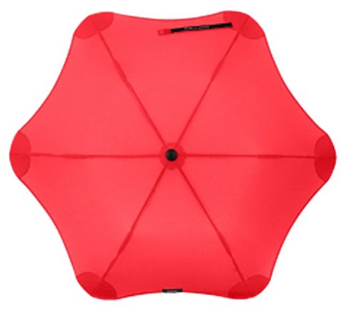 BLUNT Metro Travel Umbrella with 37” Canopy and Wind Resistant Radial Tensioning System - Red