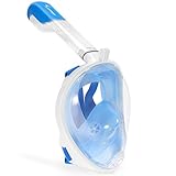 Sportneer Snorkel Mask 180 View Panoramic Full Face Snorkel Mask,with Anti Fog Anti Leak Snorkeling Design,See More Water World with Larger Viewing Area, S/M