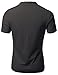 Doublju Mens Henley T-shirts with Short Sleeve CHARCOAL (US-L)