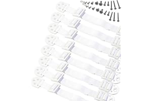 Adjustable Anti-Tip Furniture Anchor Set. 8 PC Baby Safety Wall Straps by Boxiki Kids. Earthquake Restraint Straps and TV Wal