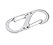 MINI SKATER 1.5 Inch S Shape Clip Hook Hanging Buckle Iron Double Spring Gate Keyring Keychain Snap Lock with A Steel Ring for Outdoor Hiking Survival Camping Traveling,6PCS (Silver)