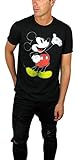 Disney Mickey Mouse Classic Distressed Graphic T-shirt (Large, Black)