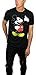 Disney Mickey Mouse Classic Distressed Graphic T-shirt (Large, Black)