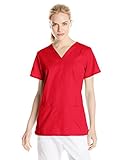 Cherokee Women's WW Flex V-Neck Scrub Top, Red, Small
