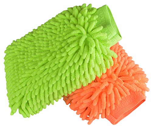 FASTUNBOX (LABEL) House Cleaning and Car Wash Mitts,Home Dusting Microfiber Gloves, Washing Clean Polish Faster (Set of 5)